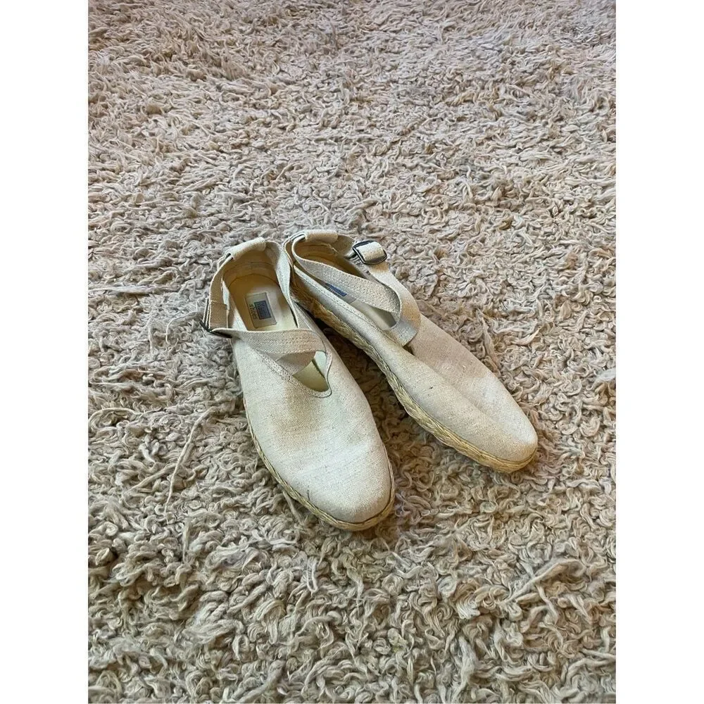Vintage 80s keds espadrille canvas Mary Jane style flats‎ 9.5